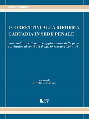 cover image of I correttivi alla Riforma Cartabia in sede penale